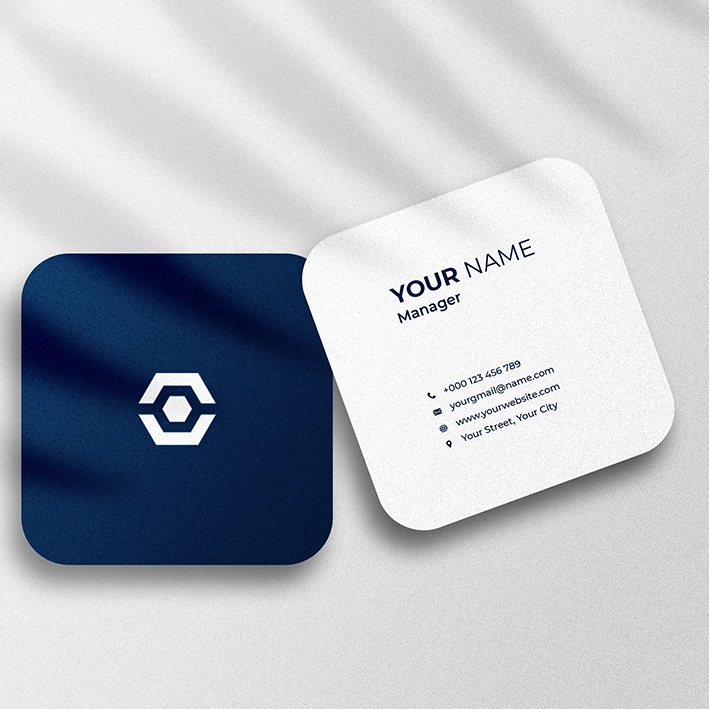 Double Sided Square Mockup with Shadow